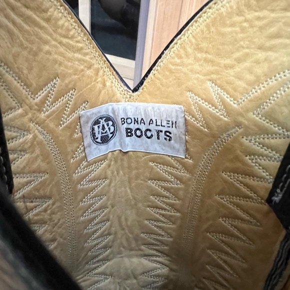 Bona Allen dark blue black Leather Cowboy Boots men’s 8 D - Picture 8 of 8